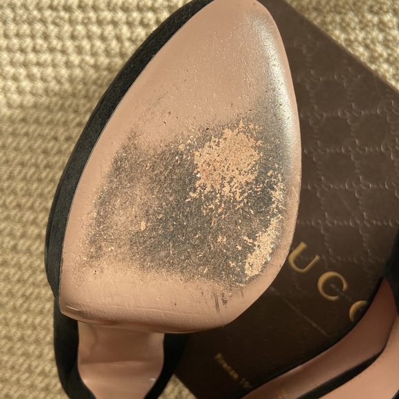 Black suede Gucci platform pump size 38 made in Italy - Picture 9 of 14